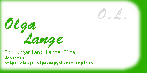 olga lange business card